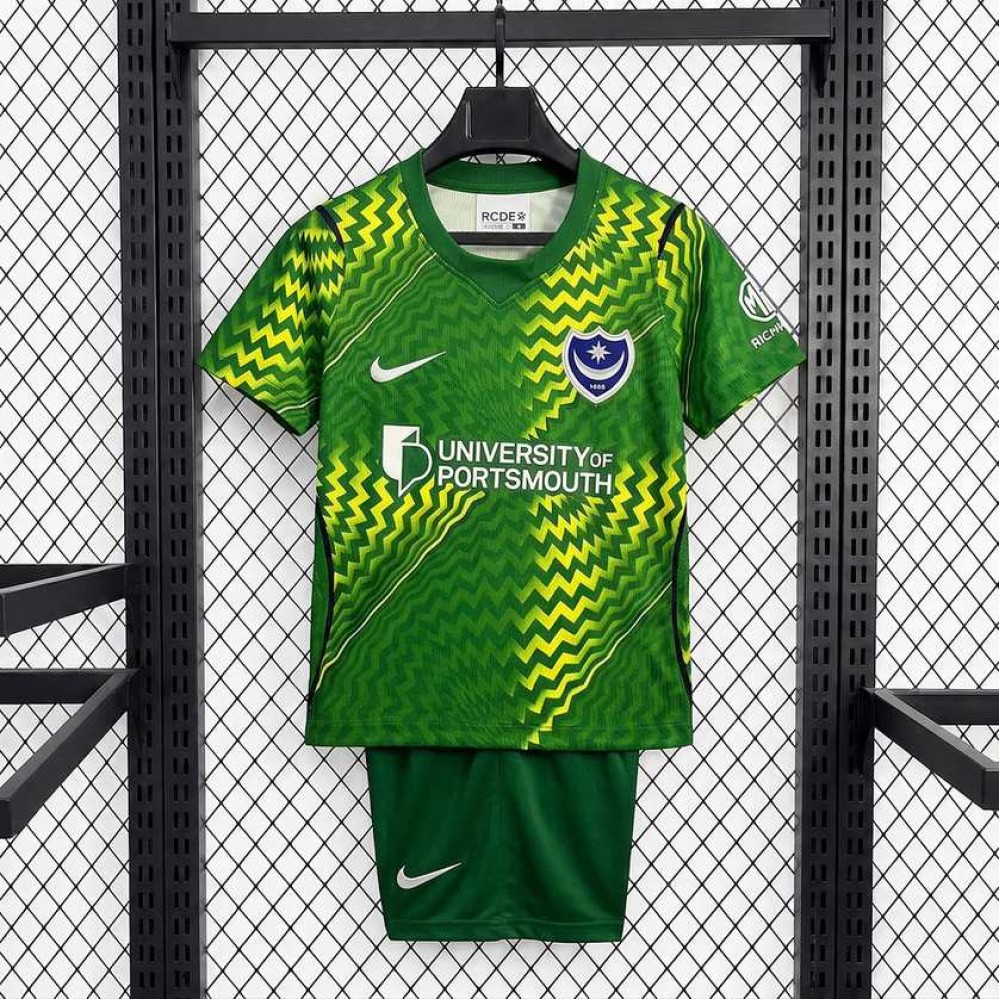 Maglia Portsmouth FC Bambino Portiere Green 2026/2027