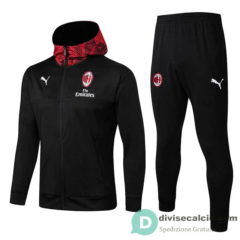 AC Milan Giacca Cappuccio Black + Pantaloni 2019/2020