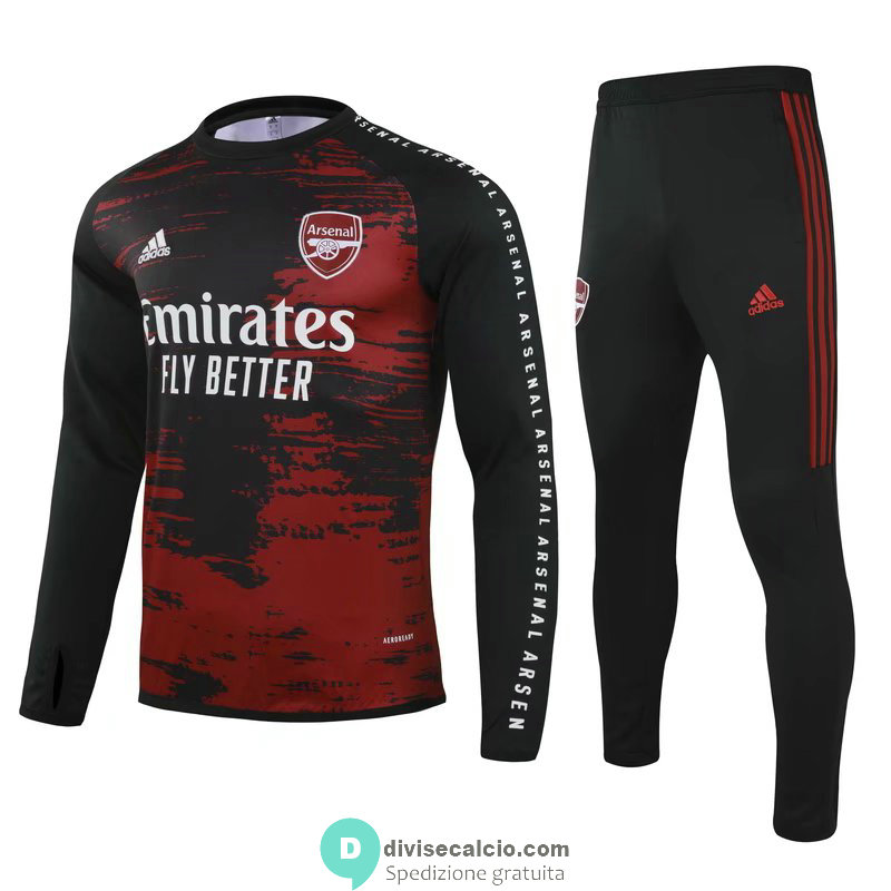 Arsenal Formazione Felpa Black Red + Pantaloni 2020/2021