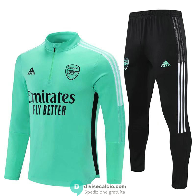 Arsenal Formazione Felpa Green + Pantaloni Black 2021/2022