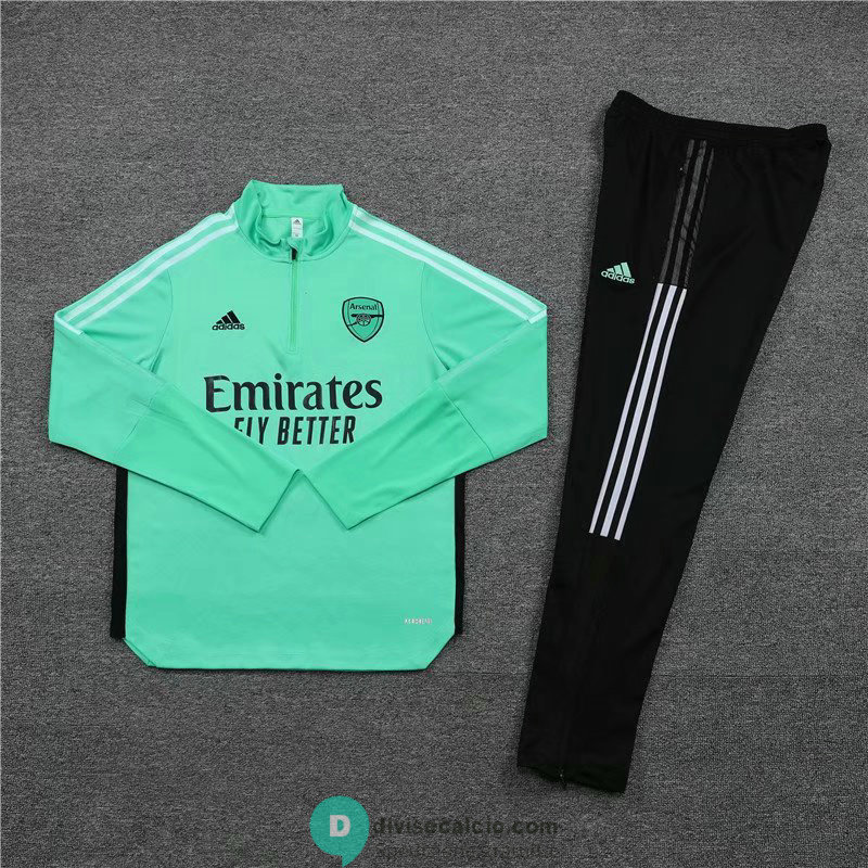 Arsenal Formazione Felpa Green + Pantaloni Black 2021/2022