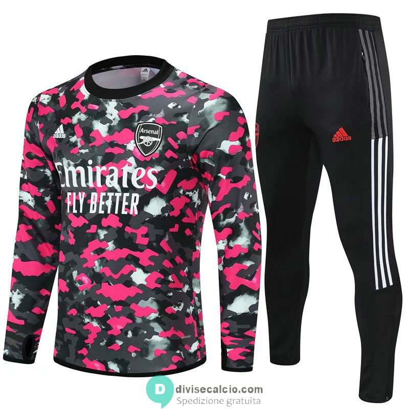Arsenal Formazione Felpa Pink Pattern + Pantaloni Black 2021/2022