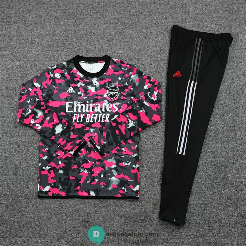 Arsenal Formazione Felpa Pink Pattern + Pantaloni Black 2021/2022