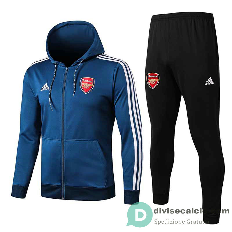 Arsenal Giacca Cappuccio Blue White + Pantaloni 2019/2020