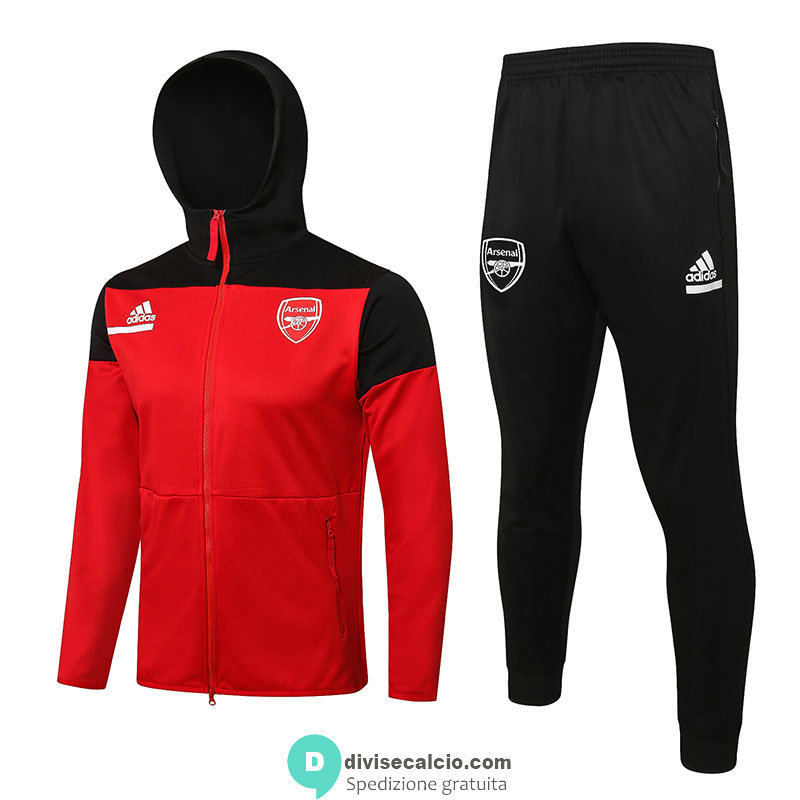 Arsenal Giacca Cappuccio Red I + Pantaloni Black I 2022/2023