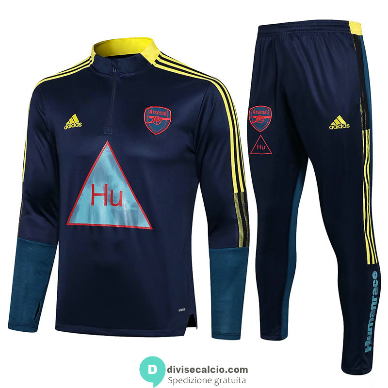 Arsenal x Human Race Formazione Felpa Navy + Pantaloni 2021/2022