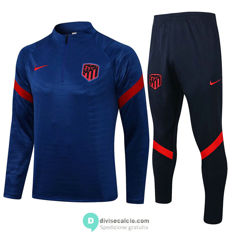 Atletico De Madrid Formazione Felpa Blue + Pantaloni Navy 2021/2022