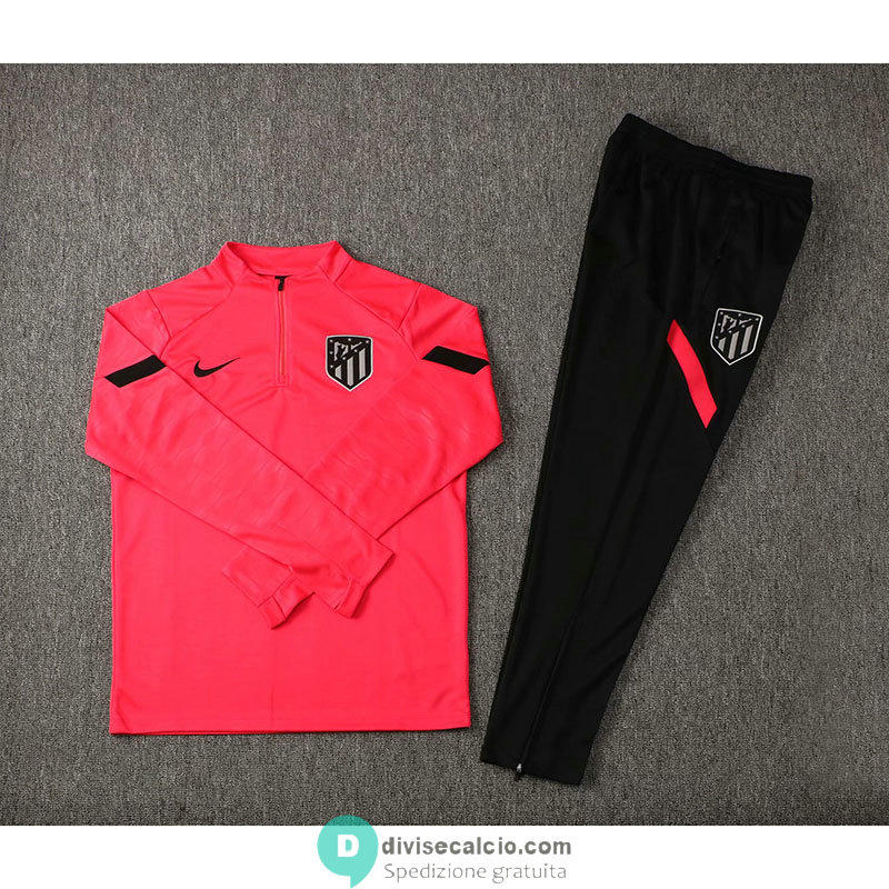 Atletico De Madrid Formazione Felpa Red + Pantaloni Black 2021/2022