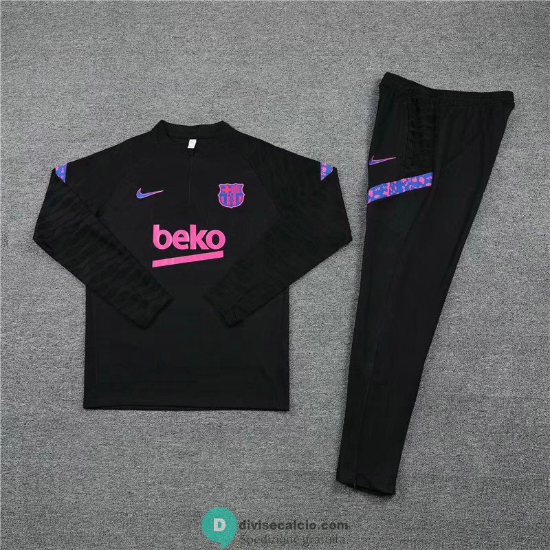 Barcelona Formazione Felpa Black Pink + Pantaloni 2021/2022