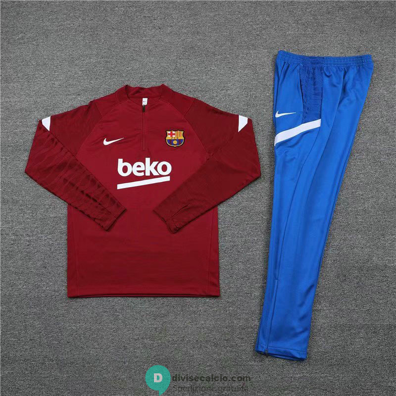 Barcelona Formazione Felpa Red + Pantaloni Blue 2021/2022