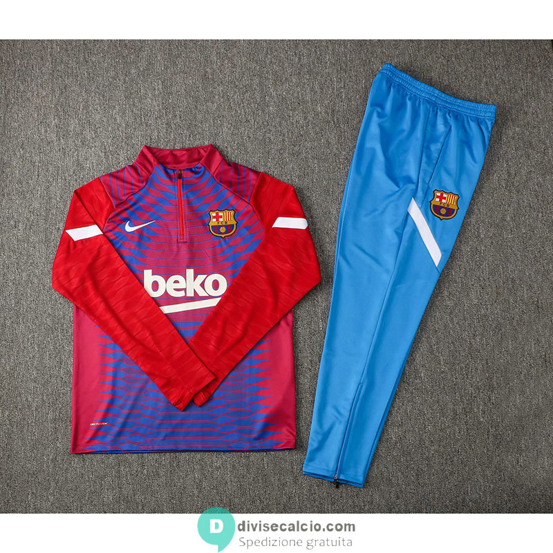 Barcelona Formazione Felpa Red Blue + Pantaloni Blue 2021/2022