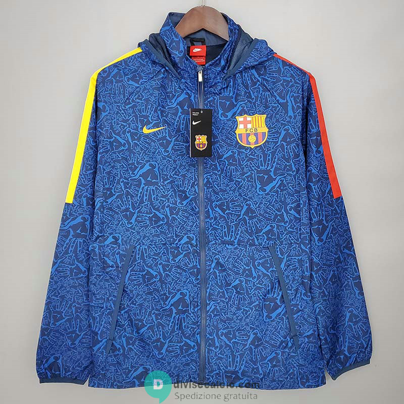 Barcelona Giacca A Vento Blue Camouflage 2021/2022