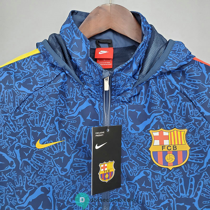 Barcelona Giacca A Vento Blue Camouflage 2021/2022
