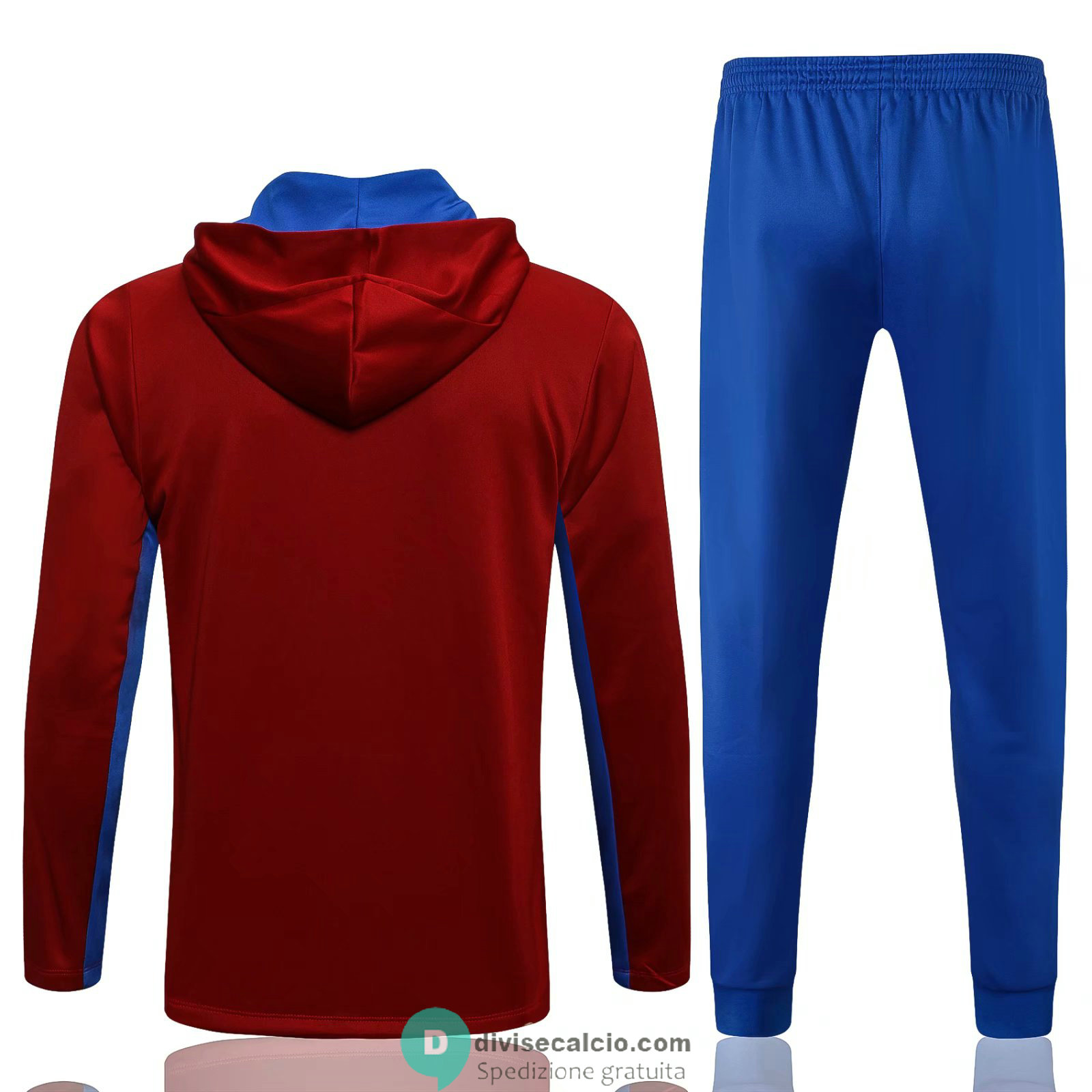 Barcelona Giacca Cappuccio Red + Pantaloni Blue 2021/2022