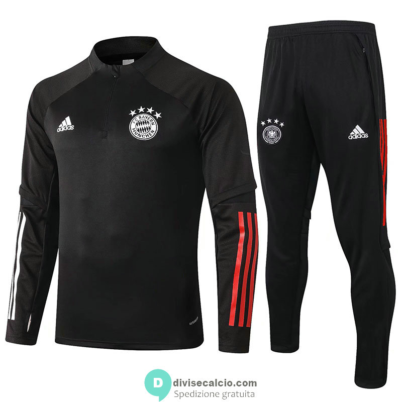 Bayern Munich Formazione Felpa Blcak + Pantaloni 2020/2021