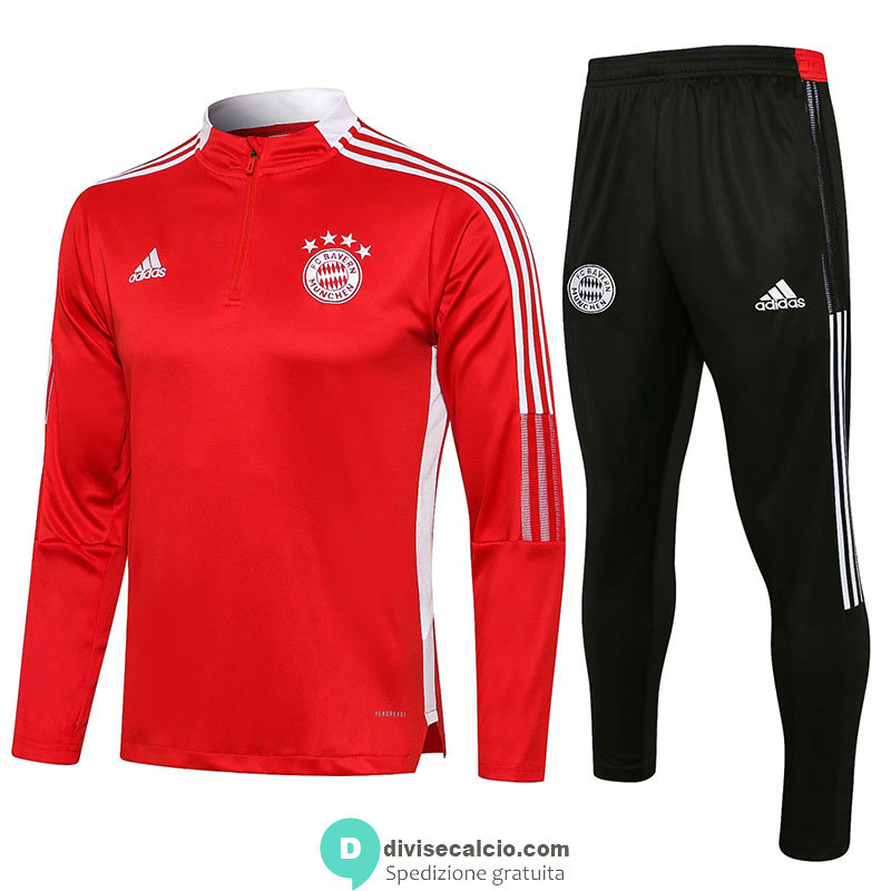 Bayern Munich Formazione Felpa Red II + Pantaloni Black II 2021/2022