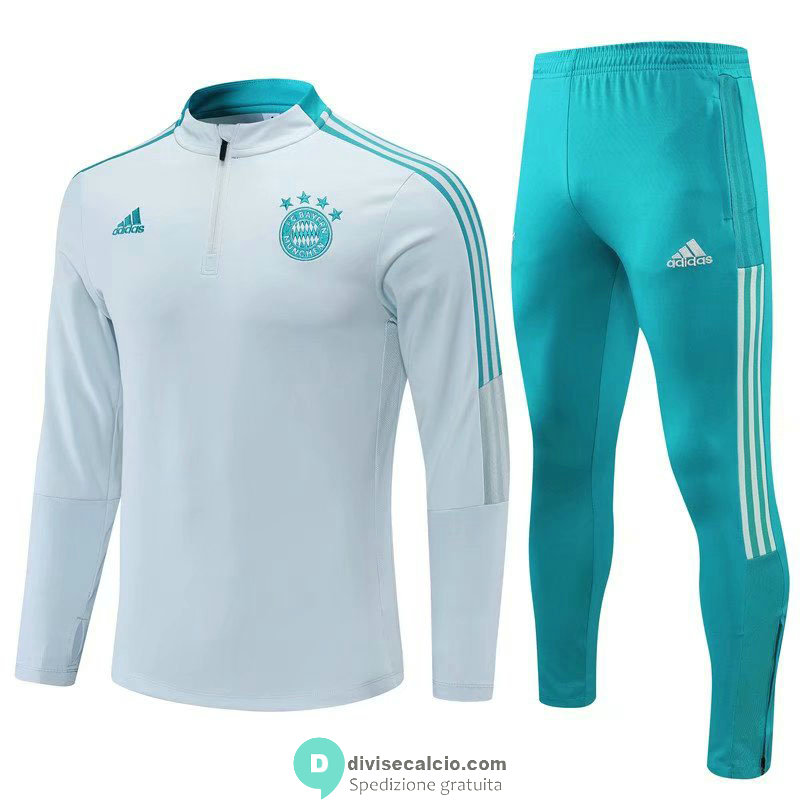 Bayern Munich Formazione Felpa Suit Grey + Pantaloni 2021/2022