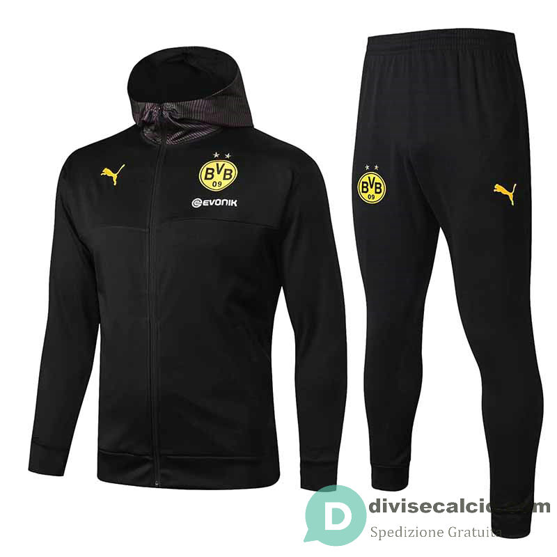 Borussia Dortmund Giacca Cappuccio Black + Pantaloni 2019/2020