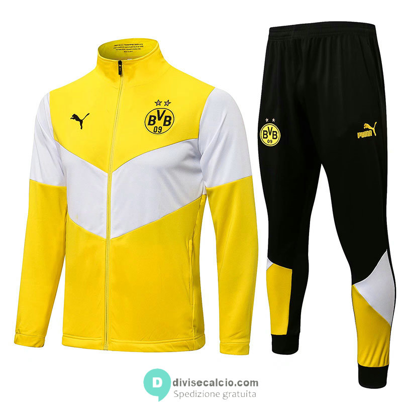 Borussia Dortmund Giacca Yellow White + Pantaloni Black 2021/2022