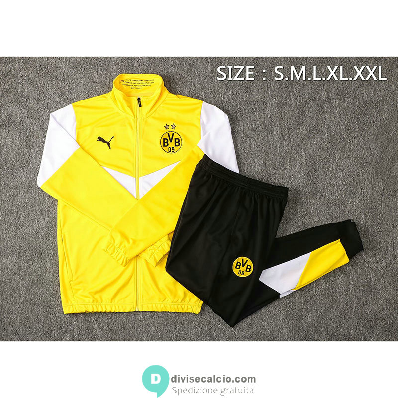 Borussia Dortmund Giacca Yellow White + Pantaloni Black 2021/2022