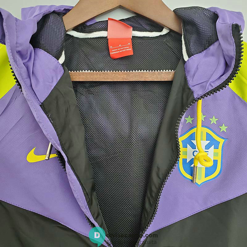 Brasile Chaqueta Rompevientos Purple Black II 2021/2022