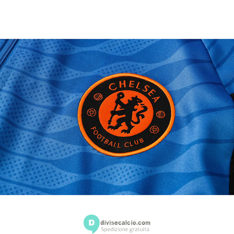 Chelsea Formazione Felpa Blue Black + Pantaloni Black 2021/2022