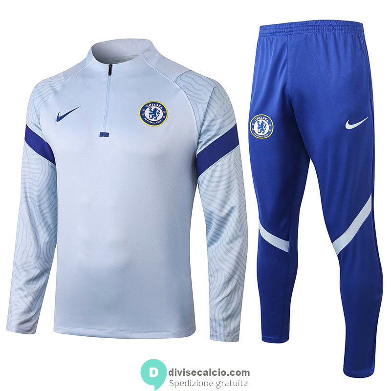 Chelsea Formazione Felpa Light Grey + Pantaloni 2020/2021