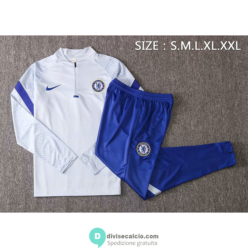 Chelsea Formazione Felpa Light Grey + Pantaloni 2020/2021