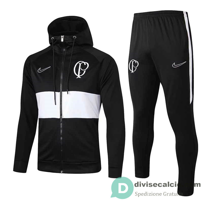 Corinthians Giacca Cappuccio Black White + Pantaloni 2019/2020