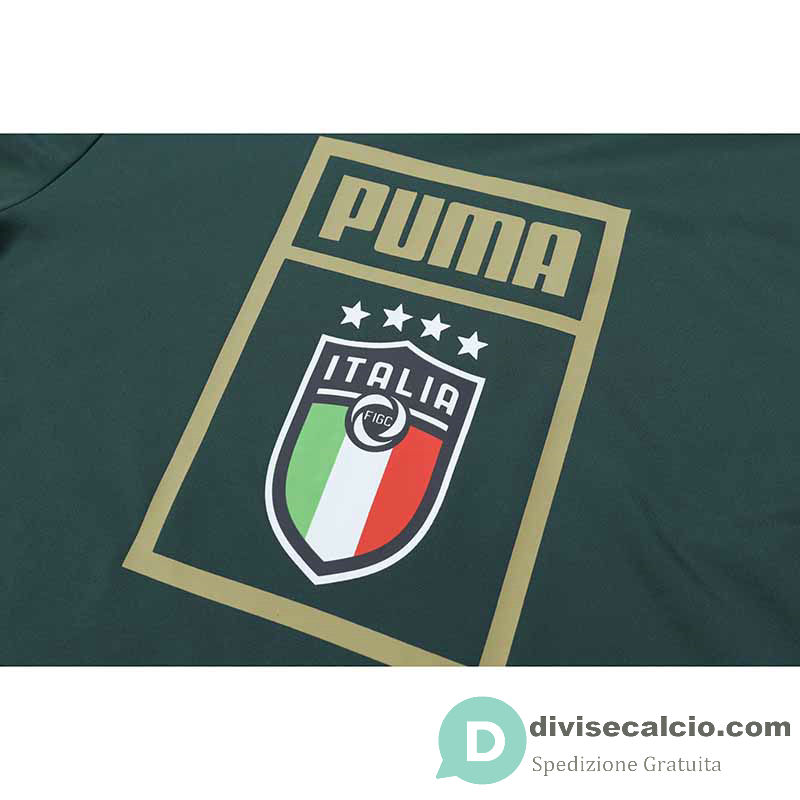 Italia Felpa Cappuccio Green + Pantaloni 2019/2020