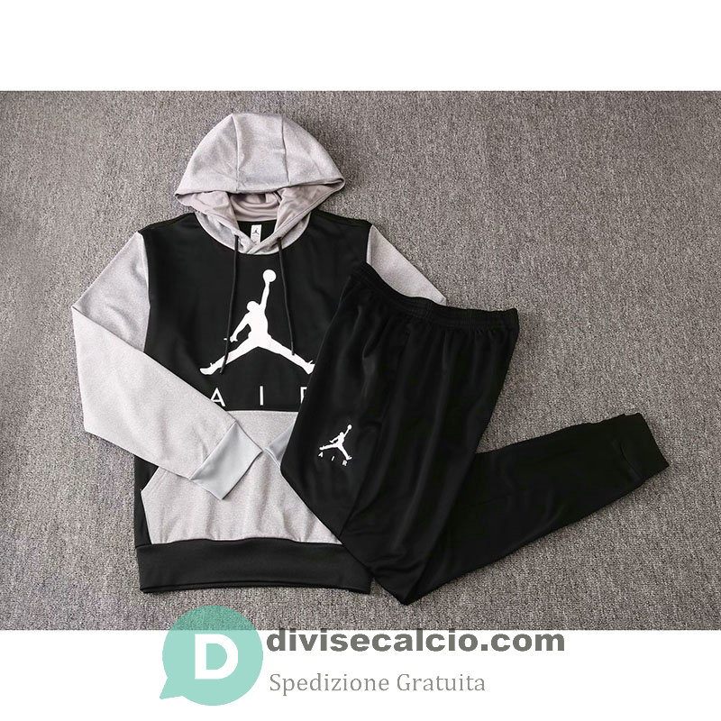 Jordan Giacca Cappuccio Grey Black + Pantaloni 2020/2021