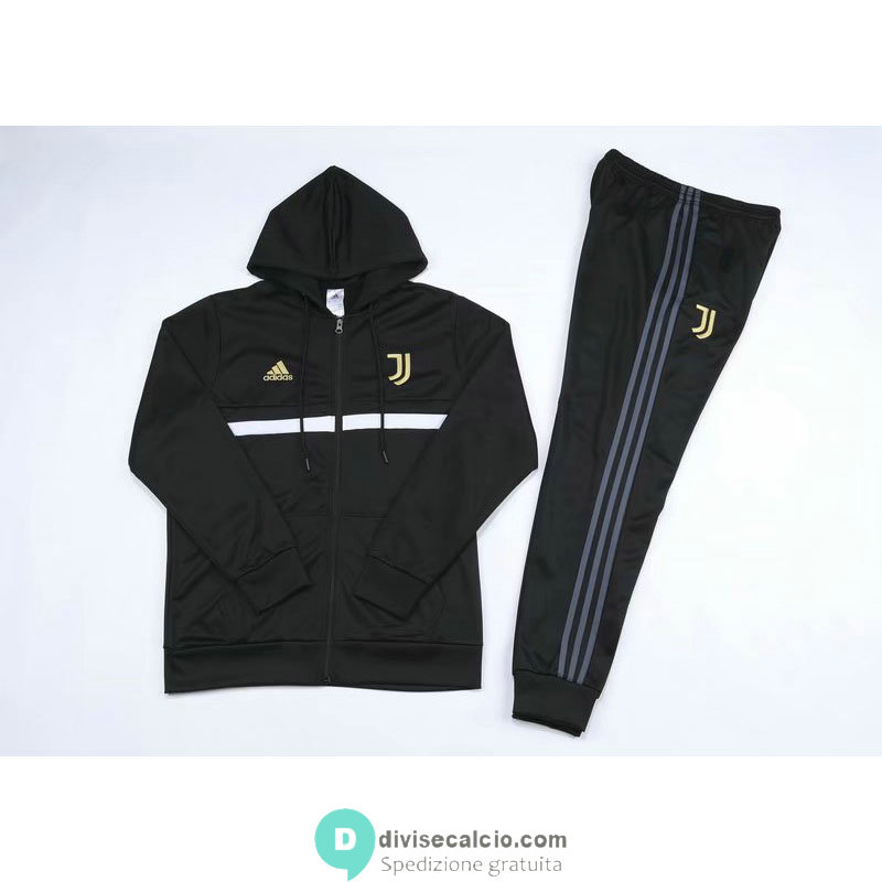 Juventus Felpa Cappuccio Black + Pantaloni 2020/2021