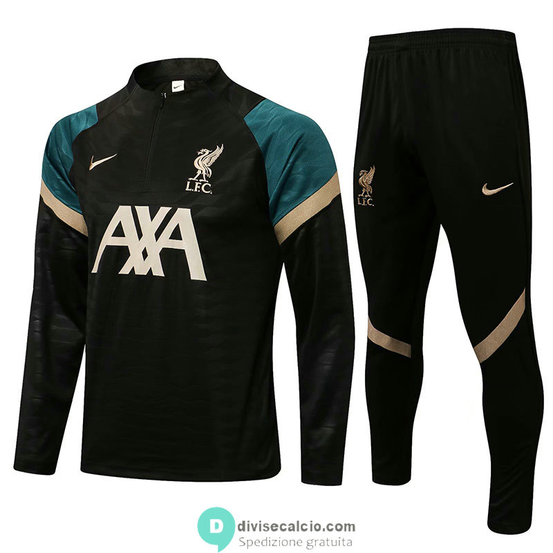 Liverpool Formazione Felpa Black GB + Pantaloni Black 2021/2022