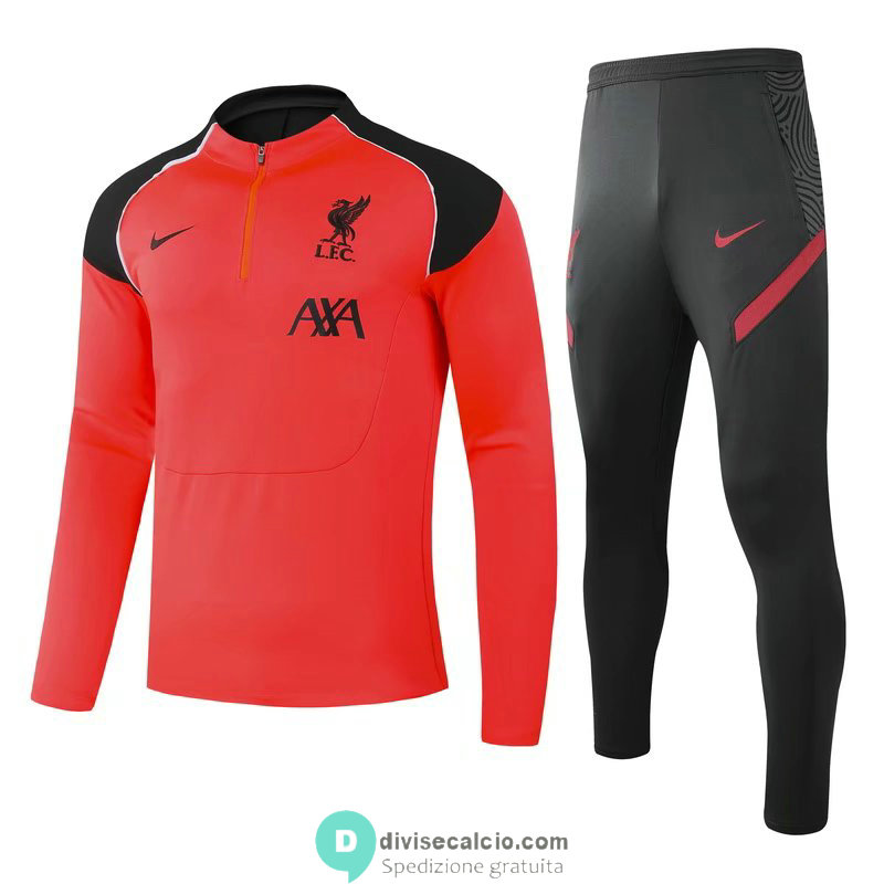 Liverpool Formazione Felpa Black Orange + Pantaloni 2020/2021