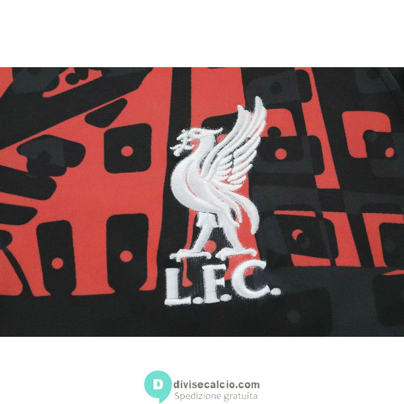 Liverpool Formazione Felpa Black Red + Pantaloni 2020/2021