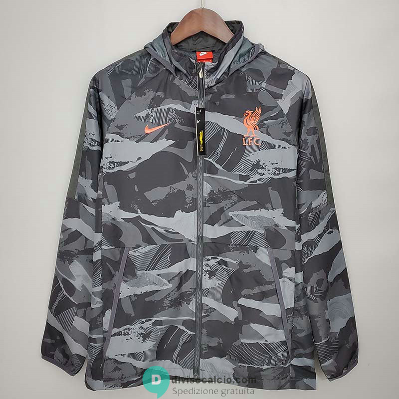 Liverpool Giacca A Vento Grey Camouflage 2021/2022