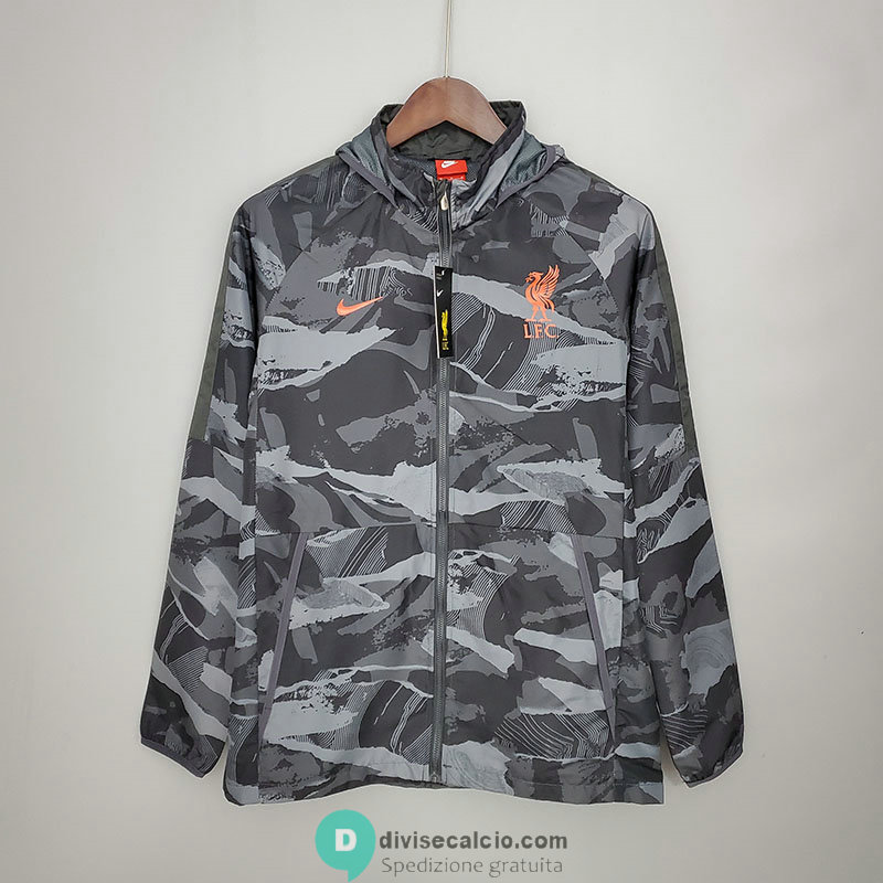 Liverpool Giacca A Vento Grey Camouflage 2021/2022