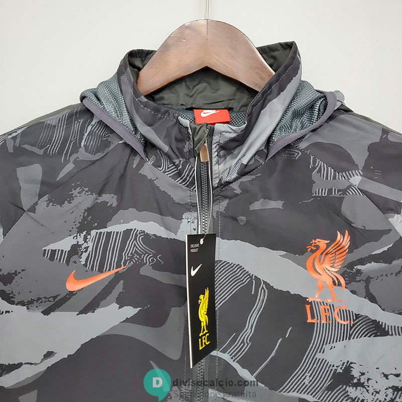 Liverpool Giacca A Vento Grey Camouflage 2021/2022