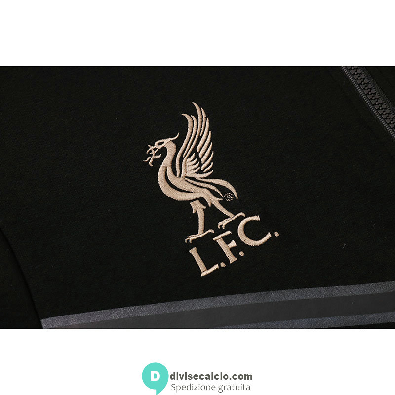 Liverpool Giacca Cappuccio Black I + Pantaloni Black I 2022/2023