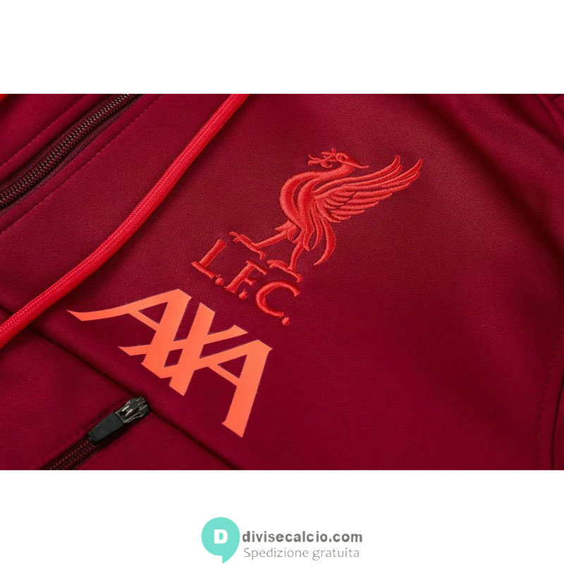 Liverpool Giacca Cappuccio Red + Pantaloni Red 2021/2022