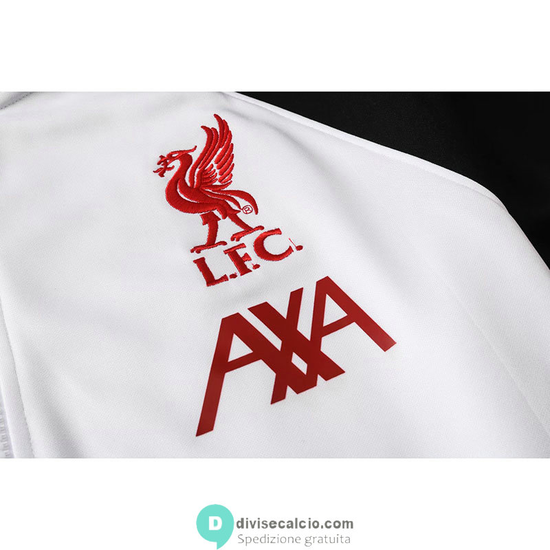 Liverpool Giacca Cappuccio White + Pantaloni Black 2020/2021