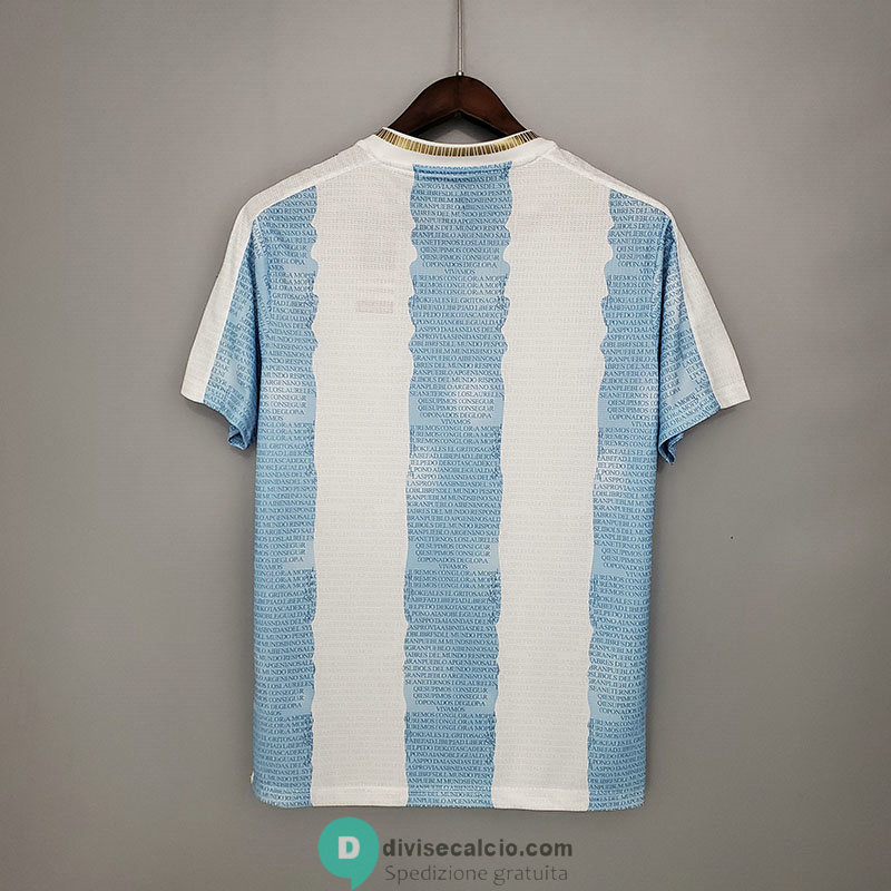 Maglia Argentina Commemorative Edition White Blue 2021/2022