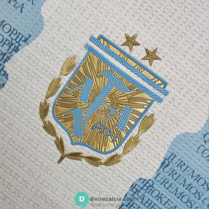 Maglia Argentina Commemorative Edition White Blue 2021/2022
