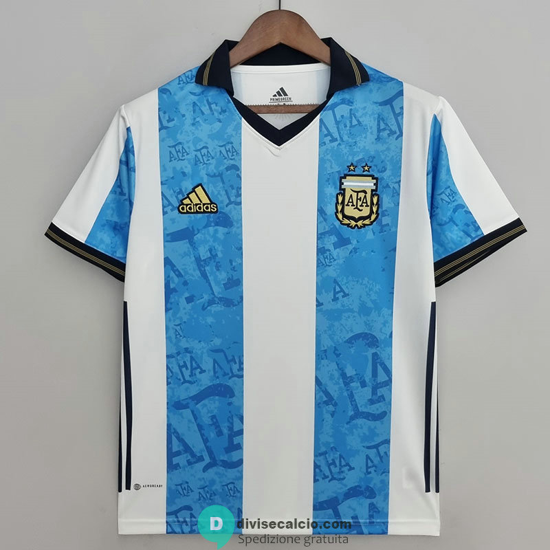 Maglia Argentina Commemorative White Blue 2021/2022