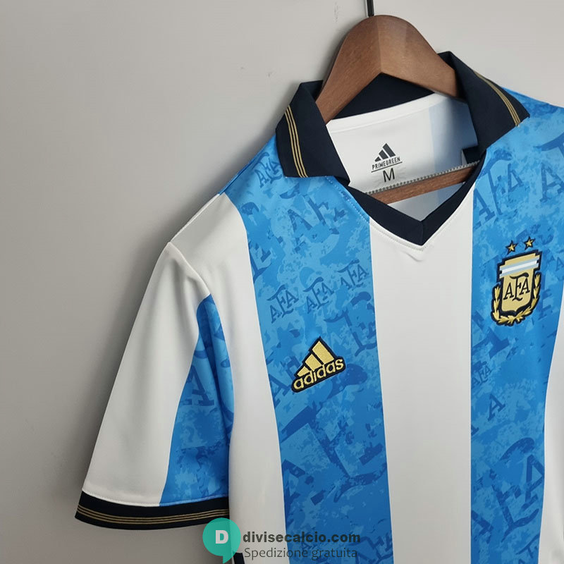 Maglia Argentina Commemorative White Blue 2021/2022