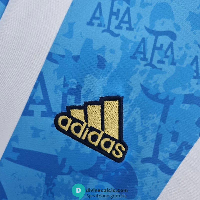 Maglia Argentina Commemorative White Blue 2021/2022