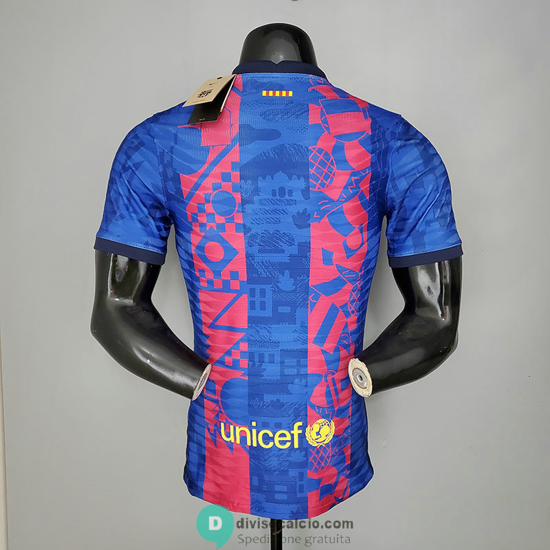 Maglia Authentic Barcelona Training Red Blue 2021/2022