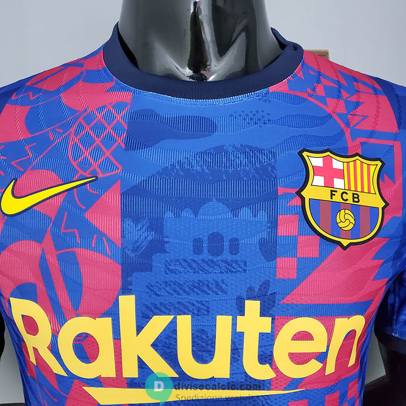 Maglia Authentic Barcelona Training Red Blue 2021/2022