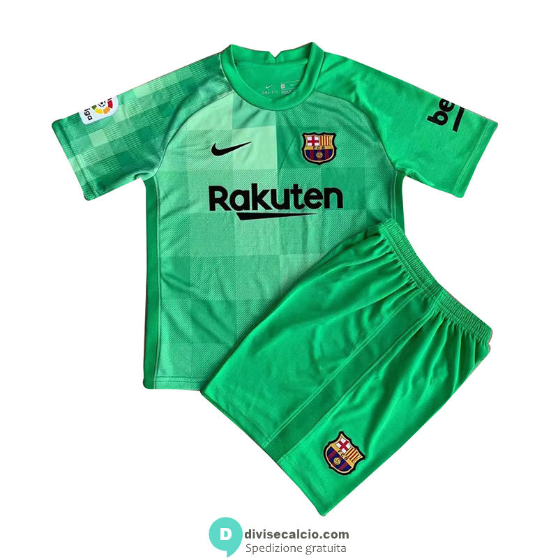 Maglia Barcelona Bambino Portiere Green 2021/2022