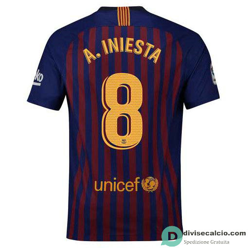 Maglia Barcelona Gara Home 8#A.INIESTA 2018-2019